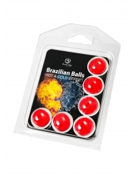 Набор из 6 шариков с массажным маслом Brazilian Balls с охлаждающим и разогревающим эффектом - Secret Play - купить с доставкой в Арзамасе