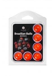 Набор из 6 шариков с массажным маслом Brazilian Balls с ароматом ягод - Secret Play - купить с доставкой в Арзамасе