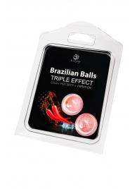 Набор из 2 шариков с массажным маслом Brazilian Balls с тройным эффектом - Secret Play - купить с доставкой в Арзамасе