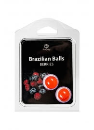 Набор из 2 шариков с массажным маслом Brazilian Balls с ароматом ягод - Secret Play - купить с доставкой в Арзамасе