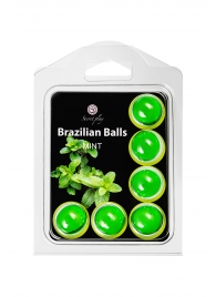 Набор из 6 шариков с массажным маслом Brazilian Balls с ароматом мяты - Secret Play - купить с доставкой в Арзамасе