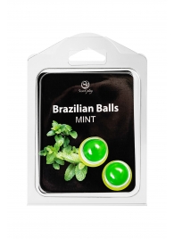 Набор из 2 шариков с массажным маслом Brazilian Balls с ароматом мяты - Secret Play - купить с доставкой в Арзамасе