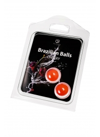 Набор из 2 шариков с массажным маслом Brazilian Balls с ароматом вишни - Secret Play - купить с доставкой в Арзамасе