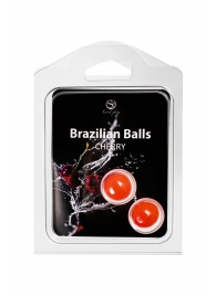 Набор из 2 шариков с массажным маслом Brazilian Balls с ароматом вишни - Secret Play - купить с доставкой в Арзамасе