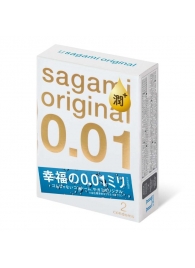 Увлажнённые презервативы Sagami Original 0.01 Extra Lub - 2 шт. - Sagami - купить с доставкой в Арзамасе