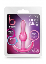 Розовая анальная пробка Curvy Anal Plug - 8,4 см. - Blush Novelties