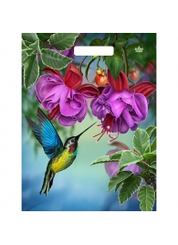 Пакет с принтом в виде колибри в цветах с вырубной ручкой (31х40 см) - Сима-Ленд - купить с доставкой в Арзамасе