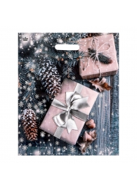 Новогодний пакет с принтом в виде подарков и вырубной ручкой (45х38 см) - Сима-Ленд - купить с доставкой в Арзамасе