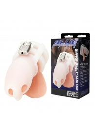 Белая клетка для пениса Silicone Small 2 in Cock Cage With Ball Divider - BlueLine - купить с доставкой в Арзамасе