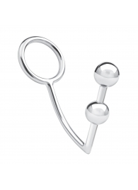 Кольцо на пенис с анальным стимулятором Two Bead Stainless Steel Anal Hook   Cock Ring - BlueLine - в Арзамасе купить с доставкой