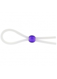 Прозрачное лассо с фиолетовой бусиной SILICONE COCK RING WITH BEAD LAVENDER - NMC - в Арзамасе купить с доставкой