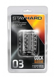 Прозрачная насадка с шипами и шишечками STAY HARD COCK SLEEVE 03 CLEAR - Blush Novelties - в Арзамасе купить с доставкой