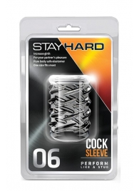 Прозрачная насадка с объёмными чёрточками STAY HARD COCK SLEEVE 06 CLEAR - Blush Novelties - в Арзамасе купить с доставкой