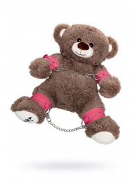Бондажный набор: бурый мишка с розовыми оковами и наручниками - Pecado - купить с доставкой в Арзамасе