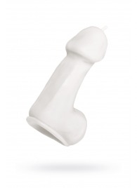Белая свеча в форме пениса - 47 гр. - Pecado - купить с доставкой в Арзамасе