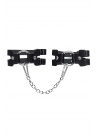 Черные кожаные оковы из двух ремешков - Pecado - купить с доставкой в Арзамасе Черные кожаные оковы из двух ремешков - Pecado - купить с доставкой в Арзамасе