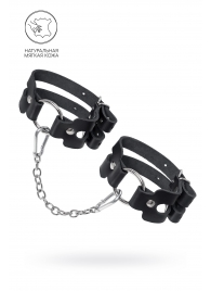 Черные кожаные оковы из двух ремешков - Pecado - купить с доставкой в Арзамасе Черные кожаные оковы из двух ремешков - Pecado - купить с доставкой в Арзамасе