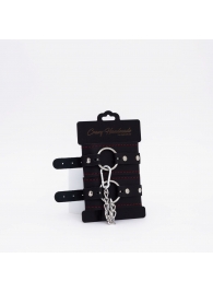 Черно-красные кожаные оковы - Crazy Handmade - купить с доставкой в Арзамасе