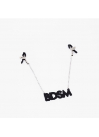 Зажимы на соски с кожаной подвеской BDSM - Crazy Handmade - купить с доставкой в Арзамасе