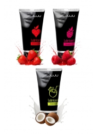 Набор из 3 съедобных лубрикантов JUJU (клубника, малина, кокос) - JuJu - купить с доставкой в Арзамасе Набор из 3 съедобных лубрикантов JUJU (клубника, малина, кокос) - JuJu - купить с доставкой в Арзамасе