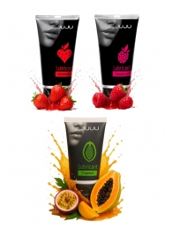 Набор из 3 съедобных лубрикантов JUJU (клубника, малина, тропические фрукты) - JuJu - купить с доставкой в Арзамасе Набор из 3 съедобных лубрикантов JUJU (клубника, малина, тропические фрукты) - JuJu - купить с доставкой в Арзамасе