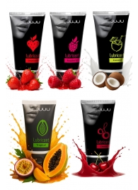 Набор из 5 съедобных лубрикантов JUJU (клубника, малина, тропические фрукты, вишня, кокос) - JuJu - купить с доставкой в Арзамасе Набор из 5 съедобных лубрикантов JUJU (клубника, малина, тропические фрукты, вишня, кокос) - JuJu - купить с доставкой в Арзамасе
