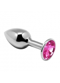 Серебристая анальная втулка Mini Metal Butt Plug Size M с розовым кристаллом - Adrien Lastic в Арзамасе Серебристая анальная втулка Mini Metal Butt Plug Size M с розовым кристаллом - Adrien Lastic
