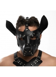 Черная кожаная маска «Собака» - Crazy Handmade - купить с доставкой в Арзамасе