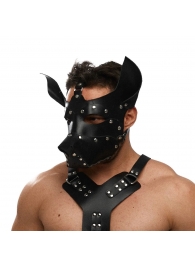 Черная кожаная маска «Собака» - Crazy Handmade - купить с доставкой в Арзамасе