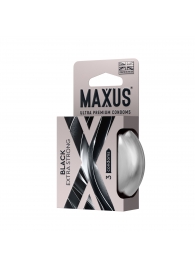 Черные утолщенные презервативы MAXUS Extra Strong с железным кейсом - 3 шт. - Maxus - купить с доставкой в Арзамасе