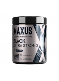Черные утолщенные презервативы MAXUS Extra Strong с железным кейсом - 15 шт. - Maxus - купить с доставкой в Арзамасе
