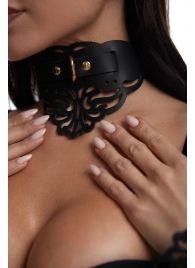 Фигурный чокер с узорами и золотистой фурнитурой - Crazy Handmade - купить с доставкой в Арзамасе