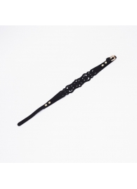 Черный ажурный чокер с золотистой фурнитурой - Crazy Handmade - купить с доставкой в Арзамасе