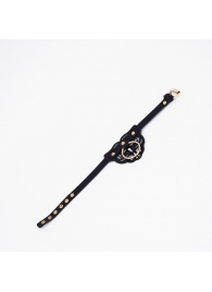 Черный чокер с клепками и золотистой фурнитурой - Crazy Handmade - купить с доставкой в Арзамасе