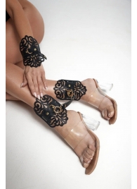 Черный фигурные оковы с золотистой фурнитурой - Crazy Handmade - купить с доставкой в Арзамасе