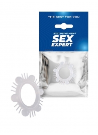 Эластичное эрекционное кольцо с шипиками и шариками - Sex Expert - в Арзамасе купить с доставкой