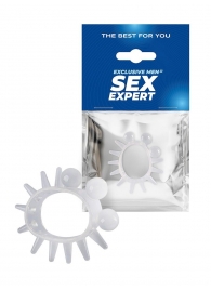 Эластичное эрекционное кольцо с шариками и лучами - Sex Expert - в Арзамасе купить с доставкой