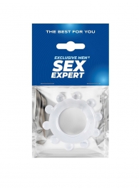 Прозрачное эрекционное кольцо со стимулирующими шариками - Sex Expert - в Арзамасе купить с доставкой