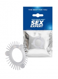 Эластичное эрекционное кольцо с 3 шариками и шипами - Sex Expert - в Арзамасе купить с доставкой