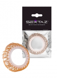 Эрекционное кольцо с бежевыми «ресничками» - Sextaz - в Арзамасе купить с доставкой