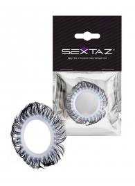Эластичное эрекционное колечко с черными «ресничками» - Sextaz - в Арзамасе купить с доставкой