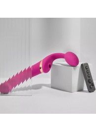 Ярко-розовый безремневой страпон Multi Orgasm Bendable Strap-On size XL с клиторальной стимуляцией - Strap-on-me - купить с доставкой в Арзамасе