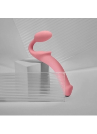 Розовый безремневой страпон Strap-on-me Semi-Realistic Bendable Strap-On size L - Strap-on-me - купить с доставкой в Арзамасе