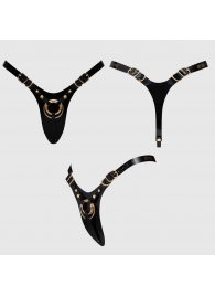 Черный пояс для фиксации насадок Strap-On-Me Leatherette Harness Fabulous - Strap-on-me - купить с доставкой в Арзамасе