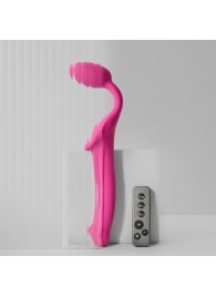 Ярко-розовый безремневой страпон Strap-on-me Vibrating Bendable Strap-On size L - Strap-on-me - купить с доставкой в Арзамасе