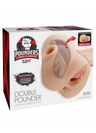 Телесный мастурбатор с вибрацией Double Pounder Vibrating Squeeze Stroker - Pipedream - в Арзамасе купить с доставкой