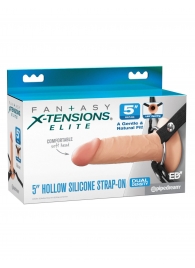 Телесный пустотелый фаллопротез 5’’ Hollow Silicone Strap-On - 14 см. - Pipedream - купить с доставкой в Арзамасе