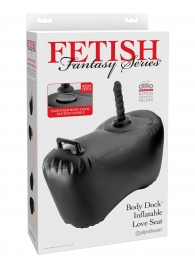 Черное надувное кресло с платформой для фиксации дилдо Body Dock Inflatable Love Seat - Pipedream - купить с доставкой в Арзамасе