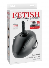 Черный надувной мяч с платформой для фиксации дилдо Body Dock Inflatable Love Ball - Pipedream - купить с доставкой в Арзамасе