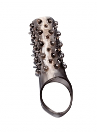 Дымчатая насадка на пенис с шипами и выпуклостями - 12,5 см. - Sex Expert - в Арзамасе купить с доставкой